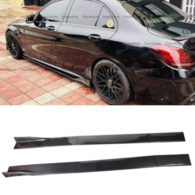 For Mercedes-Benz CLS350 CLS400 86" Side Skirt Extension Rocker Splitter Carbon Foto 1 de 4