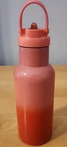Botella de doble pared de acero inoxidable Your Zone con tapa de paja 14 oz coral ombre nueva - Imagen 1 de 8