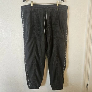 Pantaloni da jogging Anthropologie Byron ricamati con cuciture grigi utility casual boho 2XL - Foto 1 di 13