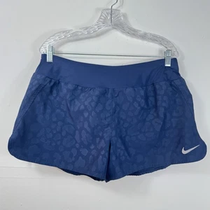 Nike Dri-Fit Tempo Running Shorts Womens Size XL Polyester Blue Cheetah Print - Picture 1 of 5