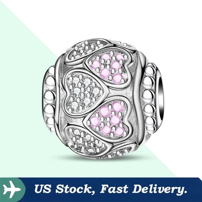 KUNSIR Plata de Ley 925 Esmalte Corazón Dije Para Pulsera o Collar Colgante Foto 1 de 4