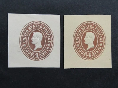 nystamps US Cut Square Stamp # U371 U372 Mint H         N21x4266 - Image 1 of 2