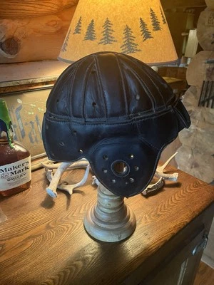 Leather football helmet Vintage 1920 Era - Image 1 of 4