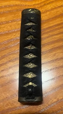 Accesorios de espada japonesa Wakizashi Tsuka mango con Fuchi Kashira y Shippou JP Foto 1 de 4