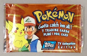 Pokemon TV Animation Edition Trading Card Pack Package NEW Topps 7 Cards & Foil - Picture 1 of 2