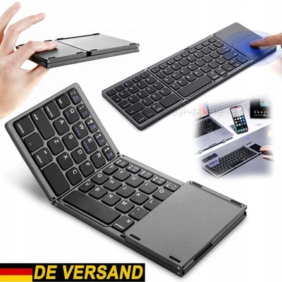 Faltbare Tastatur KI-Tastatur Touchpad 140mAh Bluetooth Wireless Mini-Tastatur - Bild 1 von 4