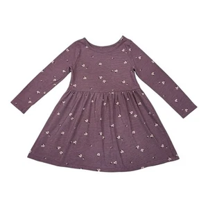 Cat & Jack Toddler Girls Floral Long Sleeve Dress Purple Size 4T - Picture 1 of 4