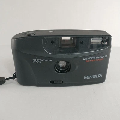 Minolta Memory Maker III 3 Big View Finder 35mm Film Point Shoot Camera - TESTED - Image 1 of 4