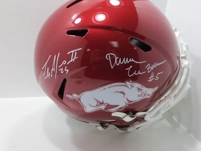 DARREN McFADDEN FELIX JONES SIGNED ARKANSAS RAZORBACKS FULL SIZE HELMET JSA - Image 1 of 4