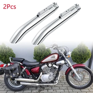 2x Motorcycle Exhaust Muffler Pipe 20" For Yamaha XV Virago 250 535 750 920 1100 - Picture 1 of 15