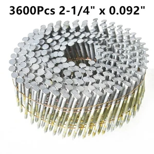 New 2-1/4"x0.092" Siding Nails 15 Deg Collated Wire Coil Full Round Head 3600Pcs - Picture 1 of 12