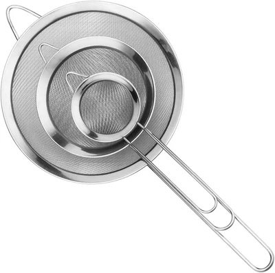 Set Di 3 Passino Acciaio Inox/Setaccio Da Cucina/Scolapasta Con Maniglia per Cuc - Immagine 1 di 4