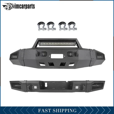 Front / Rear Bumper with Winch Plate&LED Light For 2010-2018 Dodge Ram 2500 3500 Foto 1 de 4