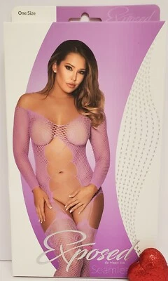 Traje de gato con liga de red body de lavanda suave elástico sin costuras de Magic Silk Foto 1 de 4