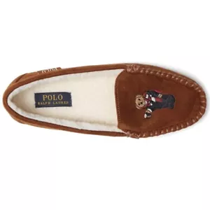 Pantofole Donna Polo Ralph Lauren Dezi Orso Mocassino Ciabatta Castagno Taglia 9 - Foto 1 di 9