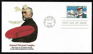 LUFTFAHRT SAMUEL PIERPOINT LANGLEY LUFTFAHRT LUFTPOST 1988 FLEETWOOD CACHET FDC - Bild 1 von 1