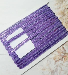 1m silver  purple lilac sequin braid trimming ribbon 12mm - Picture 1 of 1
