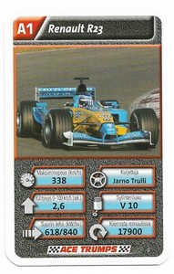 2003 Ace Trumps F1 Formula 1 Playing cards Finnish #A1 Jarno Trulli