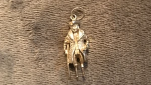 Vintage Sterlingsilber großer Charm Anhänger beweglich Pirat einzigartig selten 6g - Bild 1 von 6