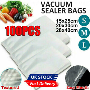 100pcs Textured Vacuum Sealer Bags Vac Seal Dry Wet Pack Food Saver Storage Bag