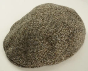 Vintage Kangol x Harris Tweed Mens L / XL Beige Fleck Wool Driving Paperboy Cap - Picture 1 of 7