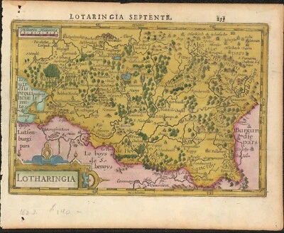1607 Lotharingia by G. Mercator - antique map France Luxembourg Germany - Image 1 of 2