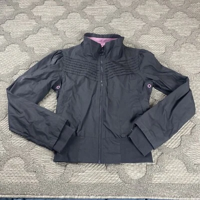 Chaqueta cortavientos Vans Off The Wall para mujer mediana rosa gris cremallera patín al aire libre Foto 1 de 4