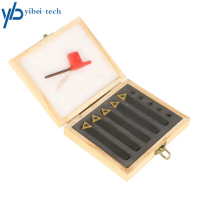 YIBEI-TECH 5 Pieces 1/2 "lathe indexable carbide insert Bits+turning tool bit holder kit