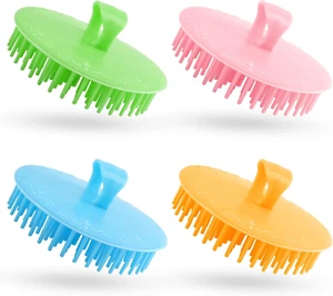 4 Pack Hair Scalp Exfoliator Brush Scalp Scrubber for Wet or Dry Hair Deep Clean - Picture 1 of 7