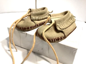 Zapatos de muñeca mocasín gamuza marrón bronceado - Imagen 1 de 6