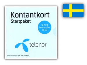 Telenor Se +46 Szwecja Starter Karta Sim Card Prepaid Active Roaming - Zdjęcie 1 z 1