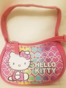 Hello Kitty Purse Pink w/ Rainbow Hearts Sanrio FAB Starpoint 2012 Approx 4"x6" - Picture 1 of 6