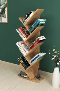 Tree Bookshelf, Freestanding Book Shelf, Wooden Shelves Bookcase For Living Room - Picture 1 of 15