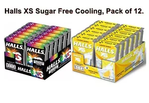 Halls XS Sugar-Free Candy Cooling Lemon Soda Colors, Pack of 12 - Foto 1 di 20
