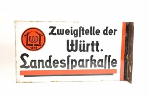 Seltenes Fahnen-Emailleschild - Würtembergische Landessparkasse - Bild 1 von 6