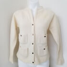 Vintage Ivory Glasgo Angolura Lambs Wool Angora Cropped Cardigan Sweater L/40