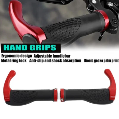 2 Mountain Bike Bicycle Handlebar Rubber Grips Cycling Lock-On Ends 2PCS Red . - Image 1 of 4