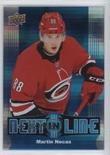 2017-18 Upper Deck Overtime Next in Line Blue Rainbow /10 Martin Necas Rookie RC
