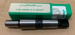 Jacobs A0333 3 MORSE TAPER ARBOR WITH NO. 33 J.T. 3 MT SHANK 33 JT MOUNT New O.S - Picture 1 of 6