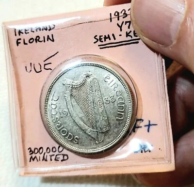 1933 Irish Silver Two Shilling Florin Coin Ireland 2s - Image 1 of 4