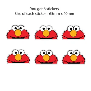 Qty 6 peeping Elmo stickers, small suitable for cars, RC cars, windows, laptops, - Picture 1 of 1