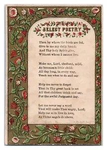 Victorian Friendship Poetry Card Floral Campbell & Tudhope Lith C7 - Picture 1 of 2