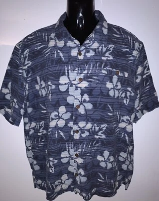 Camisa hawaiana floral de seda gris Columbia para hombre ~ talla grande L Foto 1 de 4