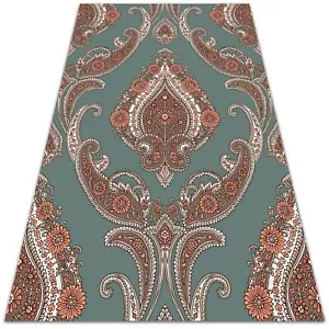 Balcony Easy to Clean Vinyl Carpet Runner Outdoor Rug Mat Paisley vintage 60x90 - Picture 1 of 7