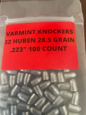 22 HUBEN AMMO 28.5 GRAIN XLHP SLUG at .223" FROM VARMINTKNOCKERS