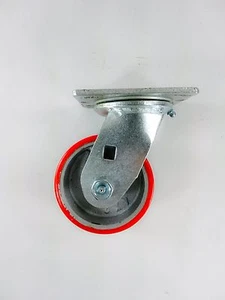 4" x 2" Polyurethane On Cast Iron (Red) - Swivel - Picture 1 of 2