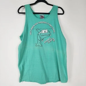 Camiseta sin mangas vintage Shark Surfer Pearce Slides 1989 turquesa Oneita para hombre talla XL - Imagen 1 de 5