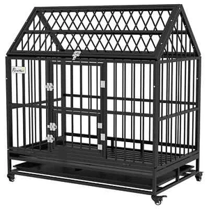 48" Heavy Duty Dog Crate on Wheels, with Removable Tray, Openable - Picture 1 of 11