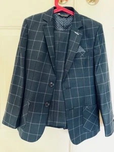 Leo & Zachary Boys Size 10 Blue Windopane Formal Suit -- EXCELLENT CONDITION! - Picture 1 of 4