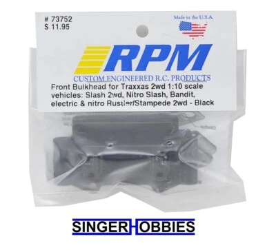 RPM RPM73752 Traxxas 2WD Front Bulkhead (Black) NEW IN PACKAGE RPM73752 HH - Image 1 of 2
